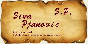 Sima Pjanović vizit kartica